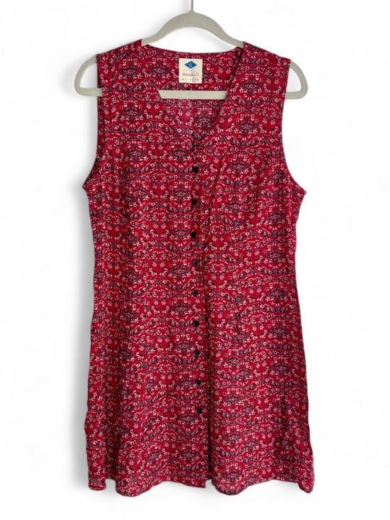 Sadie Robertson Tops - Sadie Robertson Red Floral Sleeveless Button Front Dress Size L